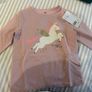 H&M unicorn / pegasus printed cotton top size 2-4 Image 3