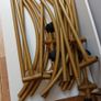 Rotatable circular clothes rack, hanger, rail, display. Gold Image 3