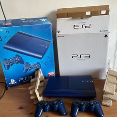 PS3 Azurite Blue 500 gb + 2 controllers ( for parts or repair )