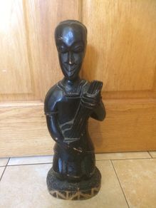 wooden statue tribal made in Ghana free postage