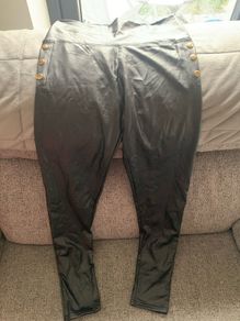 Black leatherette leggings