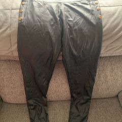Black leatherette leggings