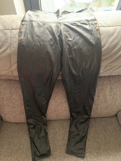 Black leatherette leggings