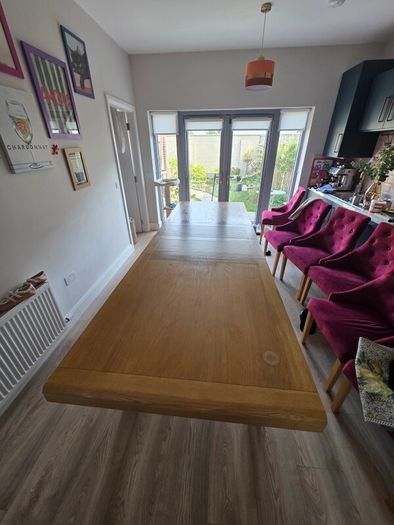 Large Oak Extending Dining Table
