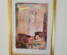 Framed Picture - Egyptian Style With Lovely Gold Surround Frame