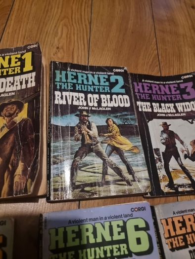 Herne the Hunter. 1980's Corgi Western books. Job lot of seven books