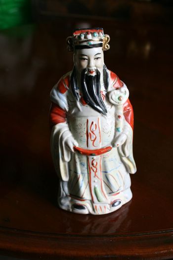 Vintage Asian Man Porcelain Figurine  Hand Painted