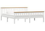 Bed Frame White Solid Pinewood 6FT Super King