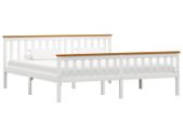 Bed Frame White Solid Pinewood 6FT Super King