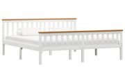Bed Frame White Solid Pinewood 6FT Super King