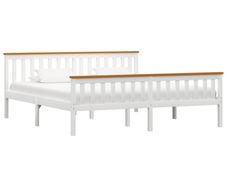 Bed Frame White Solid Pinewood 6FT Super King
