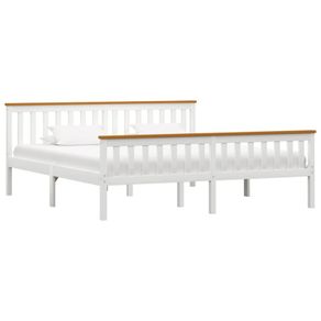Bed Frame White Solid Pinewood 6FT Super King
