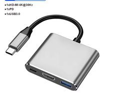 3 n 1 USB C to HDMI, USB 3, USB C pc laptop phone adapator