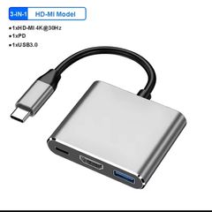3 n 1 USB C to HDMI, USB 3, USB C pc laptop phone adapator