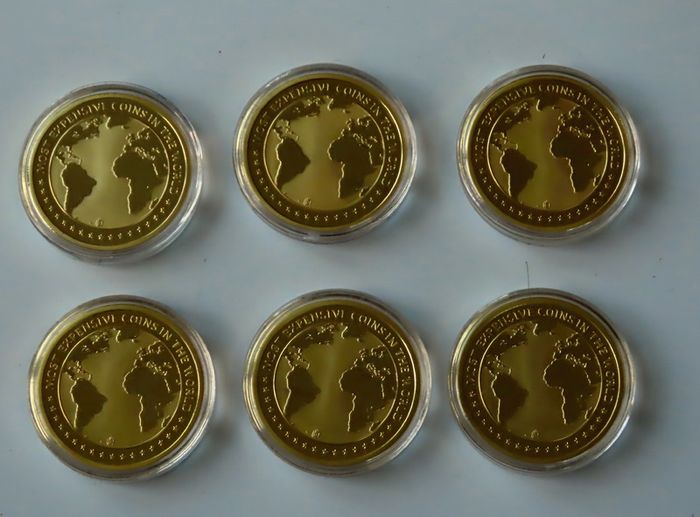 Complete Set of Gold plated 24 commemoratives of 'The Most Expensive Coins in the World'