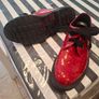Customised red glitter loafers Image 3