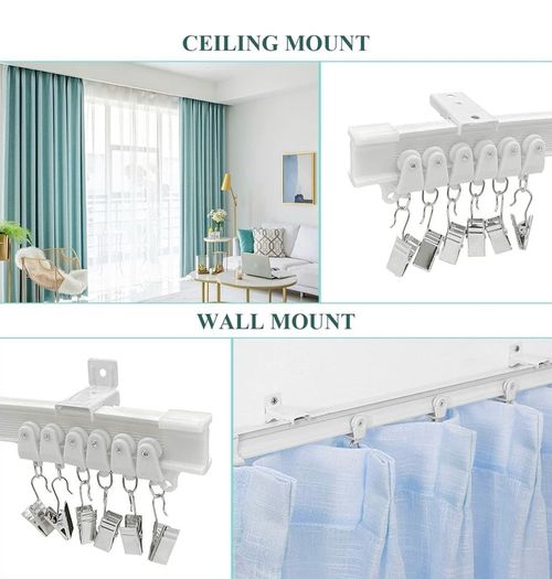 Curtain Rail for Bay Window Flexible Ceiling Curtain Track 3M/9.8Ft Curtain Rails and Fittings Curved Wall Mount for Room Divider
