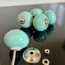 Turquoise ceramic knobs (x5) with silver details Image 5