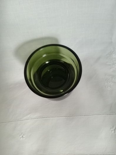 Candlestick,  Dansk Green glass, Danish candleholder