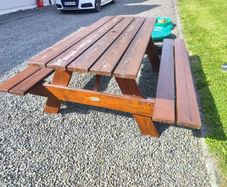Solid wood garden table