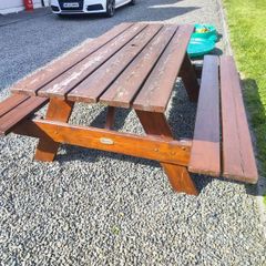 Solid wood garden table