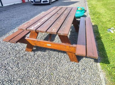 Solid wood garden table