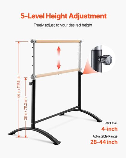 Freestanding Ballet Barre, Adjustable 28-44 in