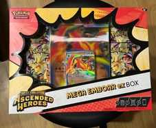 Pokemon Mega Evolution Ascended Heroes Mega Meganium ex, Mega Emboar ex, and Mega Feraligatr ex Boxes