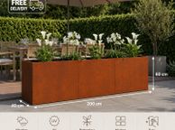 main image for ad Weathering Steel Garden Rusty  Planter 200 x 40 x 60 cm  Modern Raised Flower Bed