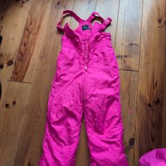 pink girls salopettes