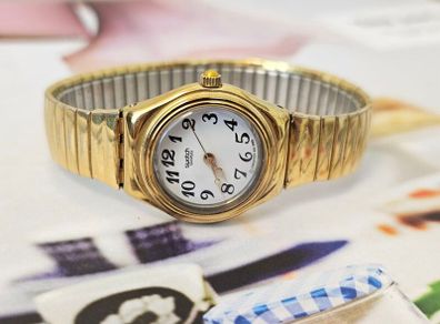 Vintage Swiss Watch Swatch Irony Gold plated Swiss made Lady's Quartz from 1990s
