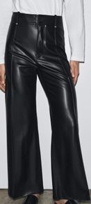 Zara leather effect Wide leg trousers