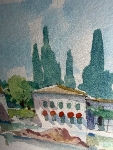 Original Gerard Chambeltaz - Framed Watercolour Landscape
