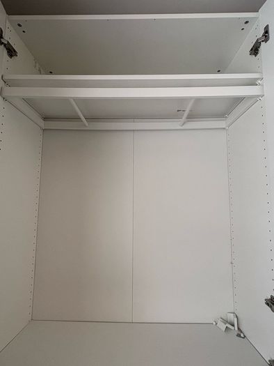 IKEA PAX Shallow Wardrobe 100cm White with Doors & Interior Fittings