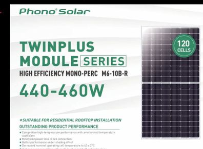 Phono Solar 455W Solar Panels  PS455M6H-20/UH