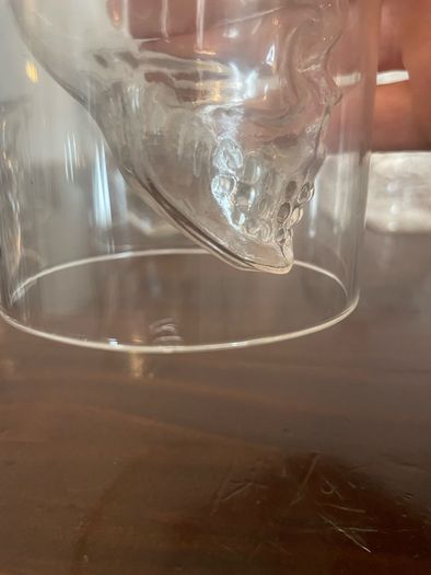 Skulls Glass Decanter Bottle with 6 shot glasses