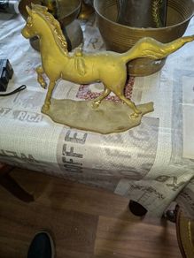 Large Old Brass Horse Ornament, Postage Available or Collection
