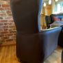 Brown Leather Armchair with Foot Stool Image 5