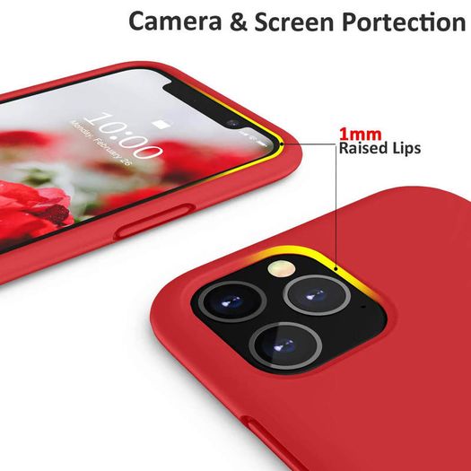 Liquid Silicone Case For iPhone 11 Pro Max Luxury Thin Soft Phone Cover New Red - FHT5IP11PMLK