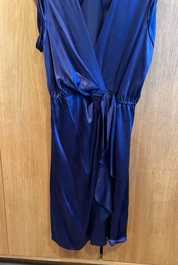 Blue silk dress philosophy di Alberta Ferretti 100% silk royal blue wrap style