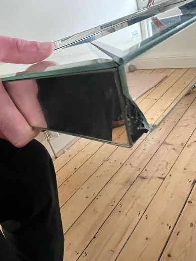 Frameless bevelled full-length mirror
