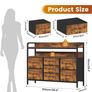 7-Drawer Fabric Chest Of Drawers for Bedroom - 4 Large and 3 Small Drawers with Handles, Storage Organizer with Open Shelf & Sturdy Metal Frame, Ideal for Living Room/Entryway (Rustic Brown) Image 7