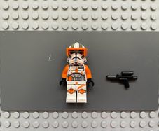 lego Star Wars sw1233 Clone Trooper Commander Cody, 212th Attack Battalion (Phase 2) minifigure- Orange Visor, Nougat Head, Helmet with Holes, Printed Legs