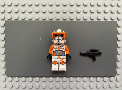 lego Star Wars sw1233 Clone Trooper Commander Cody, 212th Attack Battalion (Phase 2) minifigure- Orange Visor, Nougat Head, Helmet with Holes, Printed Legs