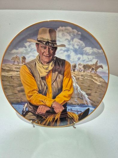 John Wayne "Rugged Horseman" Franklin Mint Collector Plate Boxed