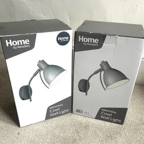 Industrial Cowl Wall Lights - Pair Brand New