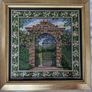 Set of 2 hand made garden tapestries 48cm x 48cm including frame Image 2