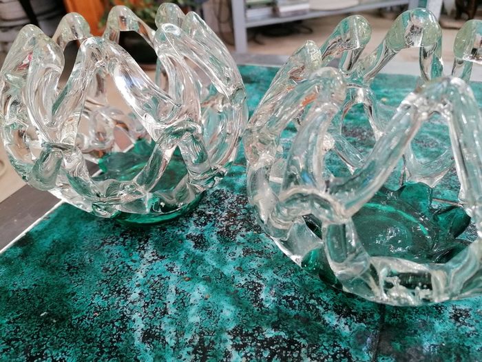 Pair of Glass tea light holders