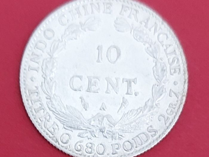 1930  FRENCH IndoChina 10 cent Silver coin