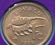 Tuvalu Bunc First coinage 1976 Lambis Sea shell Coin Stamp cover